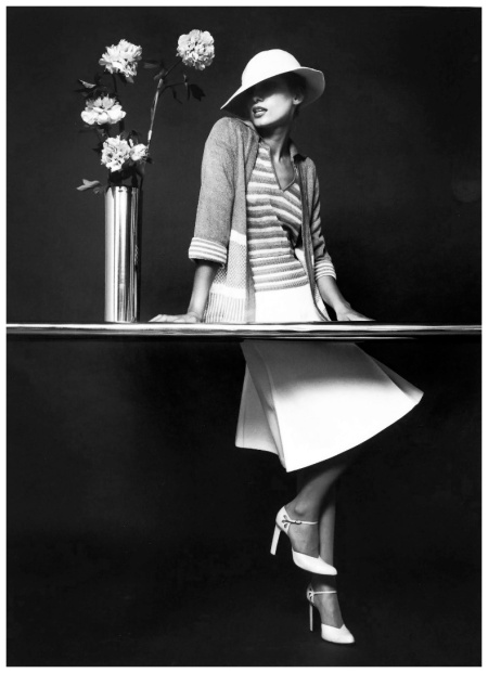 model Yvonne Goederman, client Italian Imports, studio shot, by Bruno Benini, Melbourne, Victoria, Australia, 1974